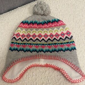 Carter's Grey Fleece-lined Sweater Knit Fair Isle Hat